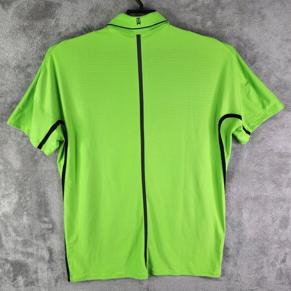 Men's Green Nike Tiger Woods Collection Polo Shirt Dri Fit Short Sleeve Size L - Picture 9 of 12